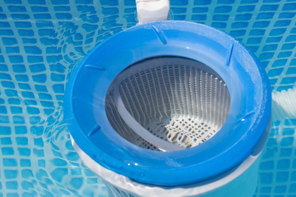 close inside view of pool filter